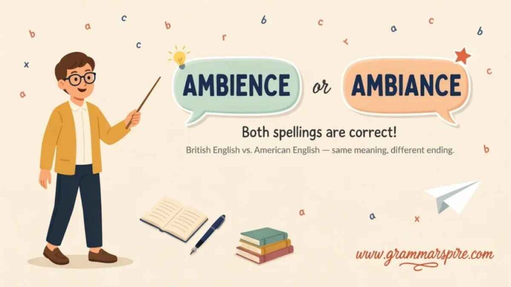 Ambience or Ambiance Which Spelling Is Correct?