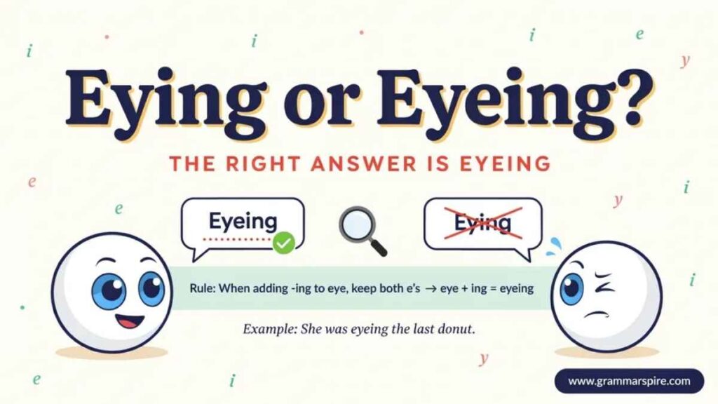 Eying or Eyeing Which Spelling Is Correct?