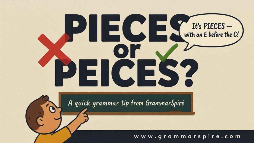 Peices or Pieces Which Spelling Is Correct?