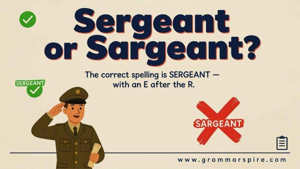 Sergeant or Sargeant Which Spelling Is Correct?