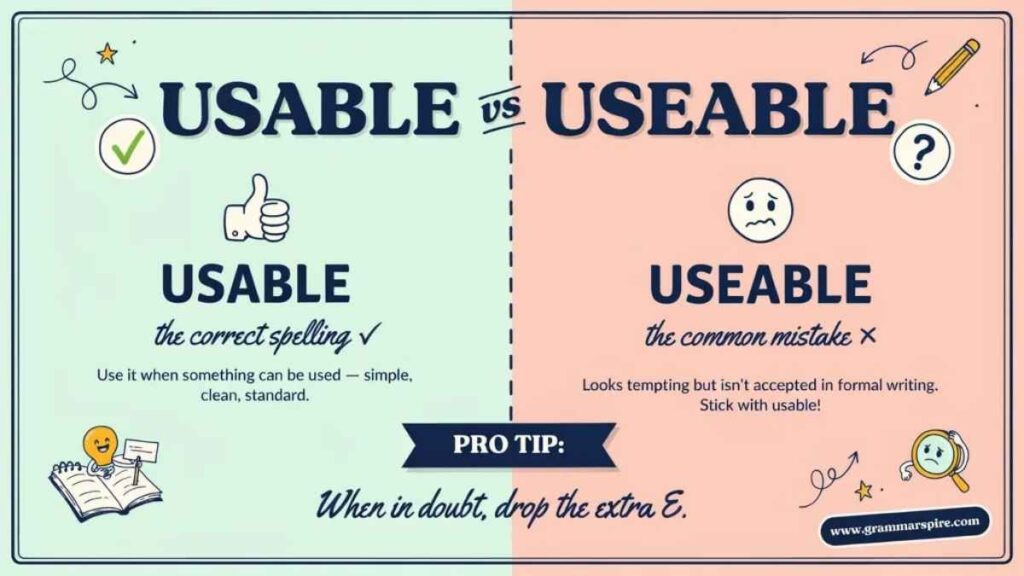 usable vs useable Which Spelling Is Correct?