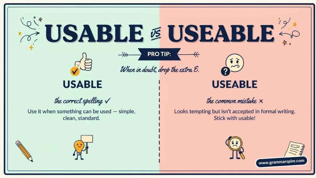Why Is Usable Spelled Without the Extra E?