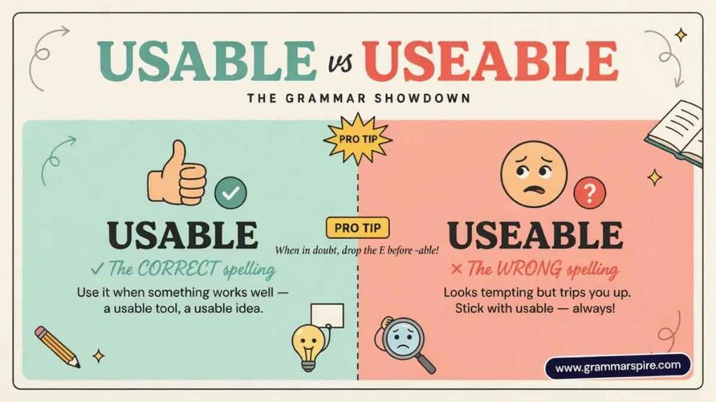 Usable in Professional Writing