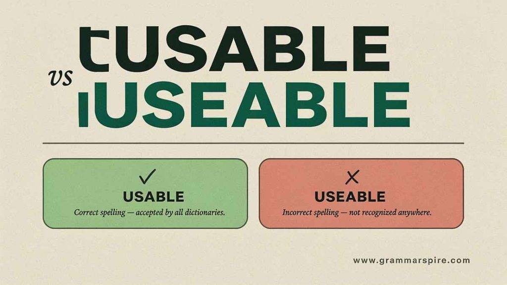Common Mistakes  with usable vs useable