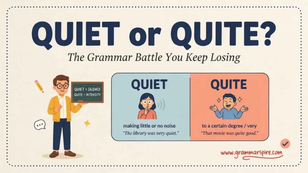 Why People Confuse between quiet or quite