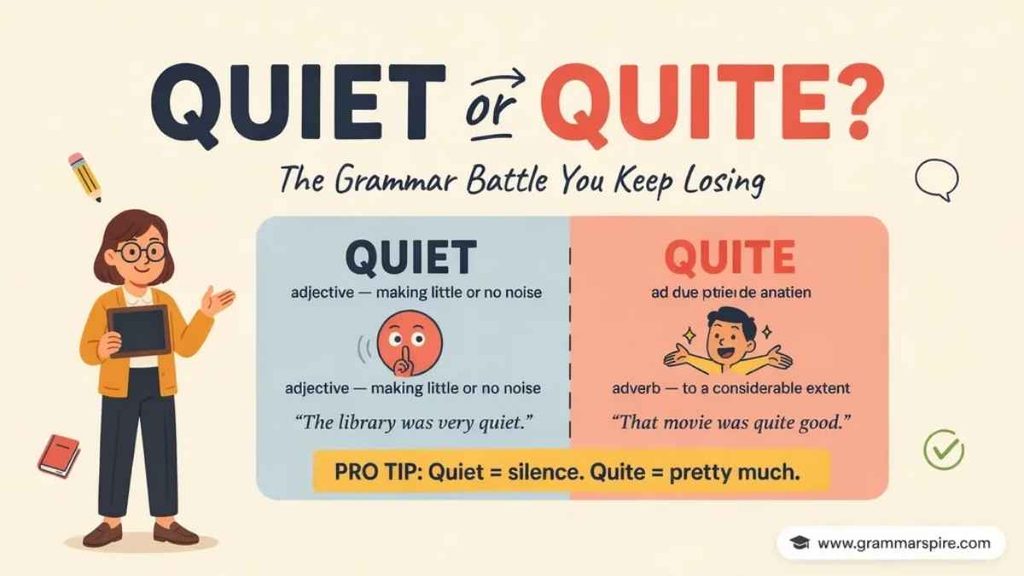Quiet or Quite in a Sentence