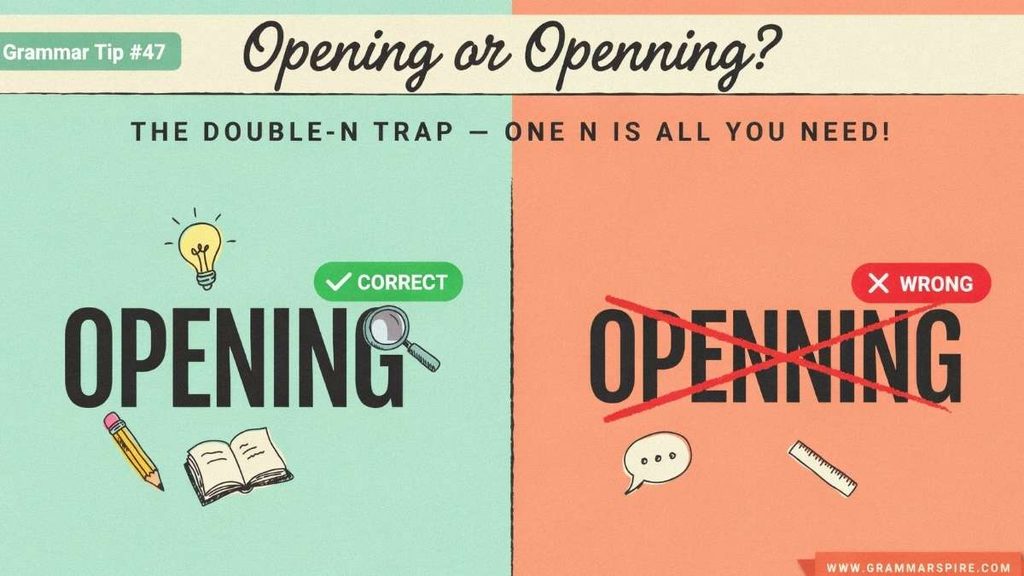 Why Is Opening Spelled with One N?