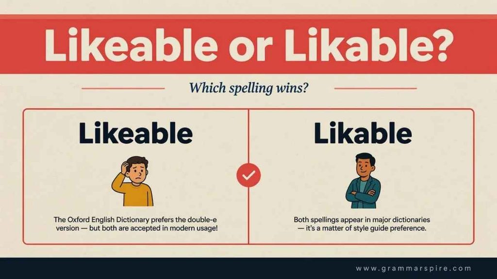 Likeable vs Likable What Is the Difference?