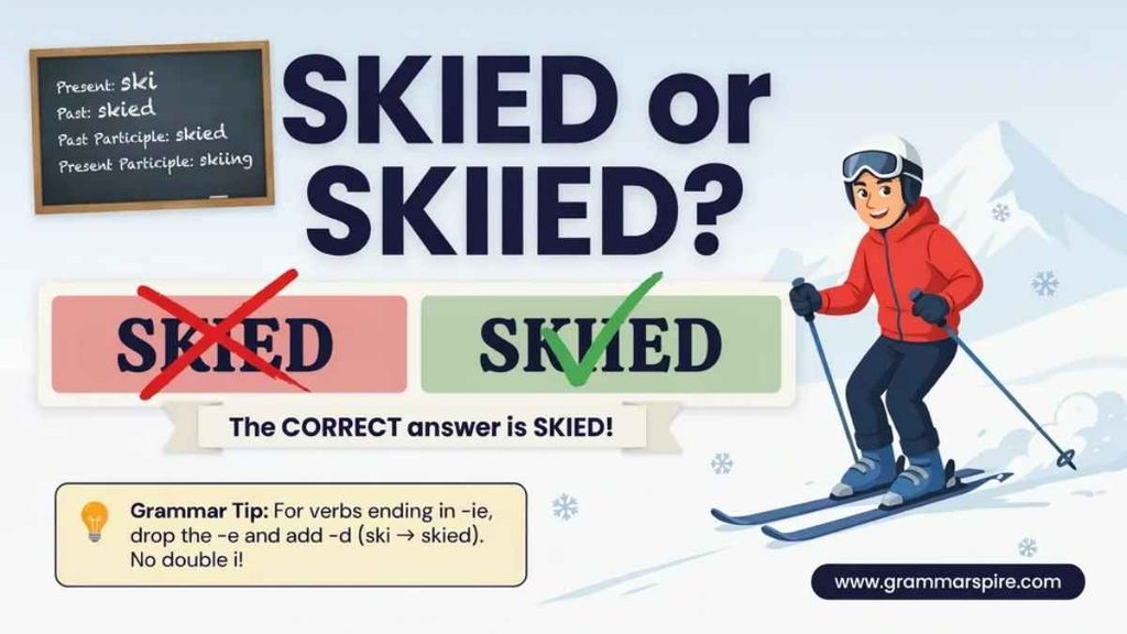 Skied or Skiied Meaning