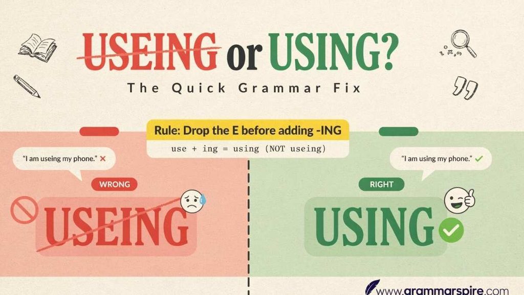 Difference Between Useing and Using