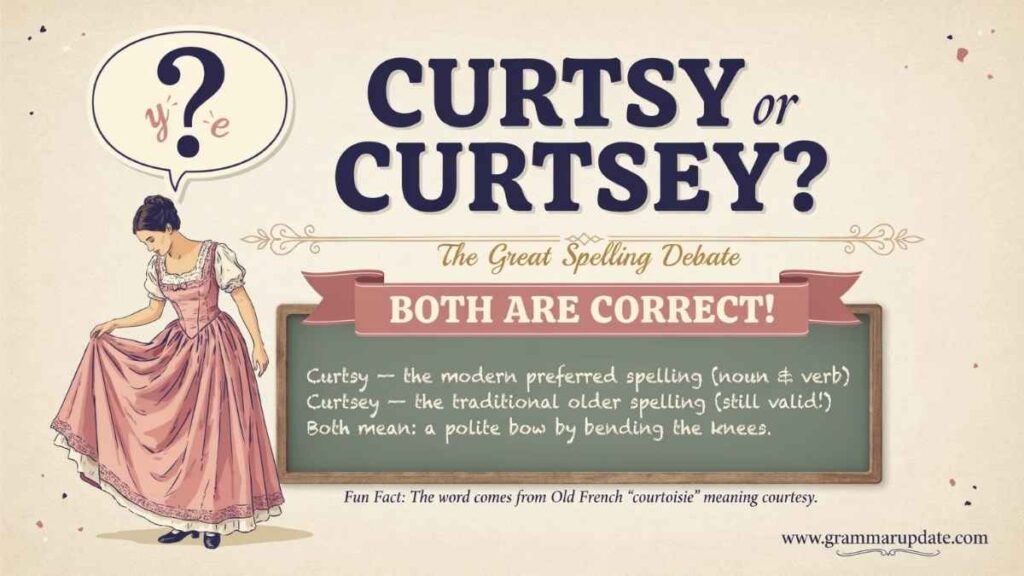 Curtsy or Curtsey Which Spelling is Correct?