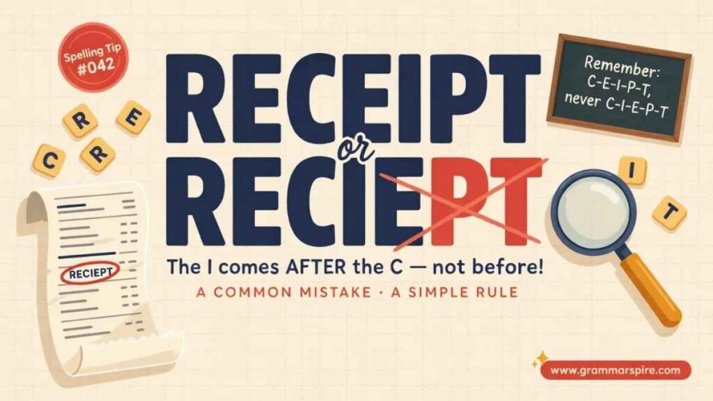 Receipt or Reciept Which Spelling Is Correct?