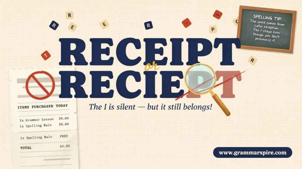 Receipt vs Reciept What Is the Difference?