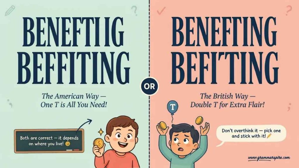 Benefiting or Benefitting Correct Spelling for US English