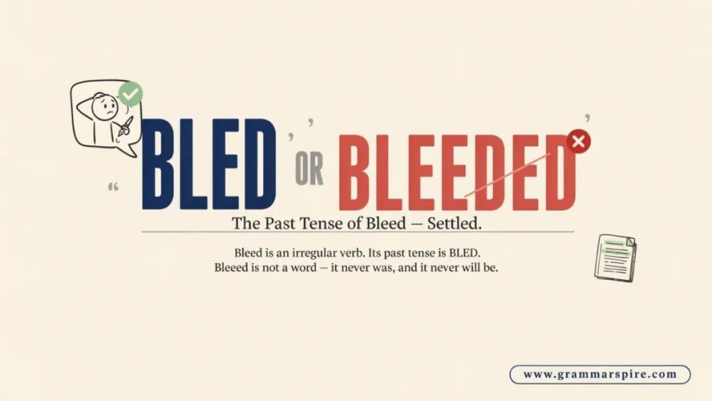 Bleeded or Bled Which Is Correct?